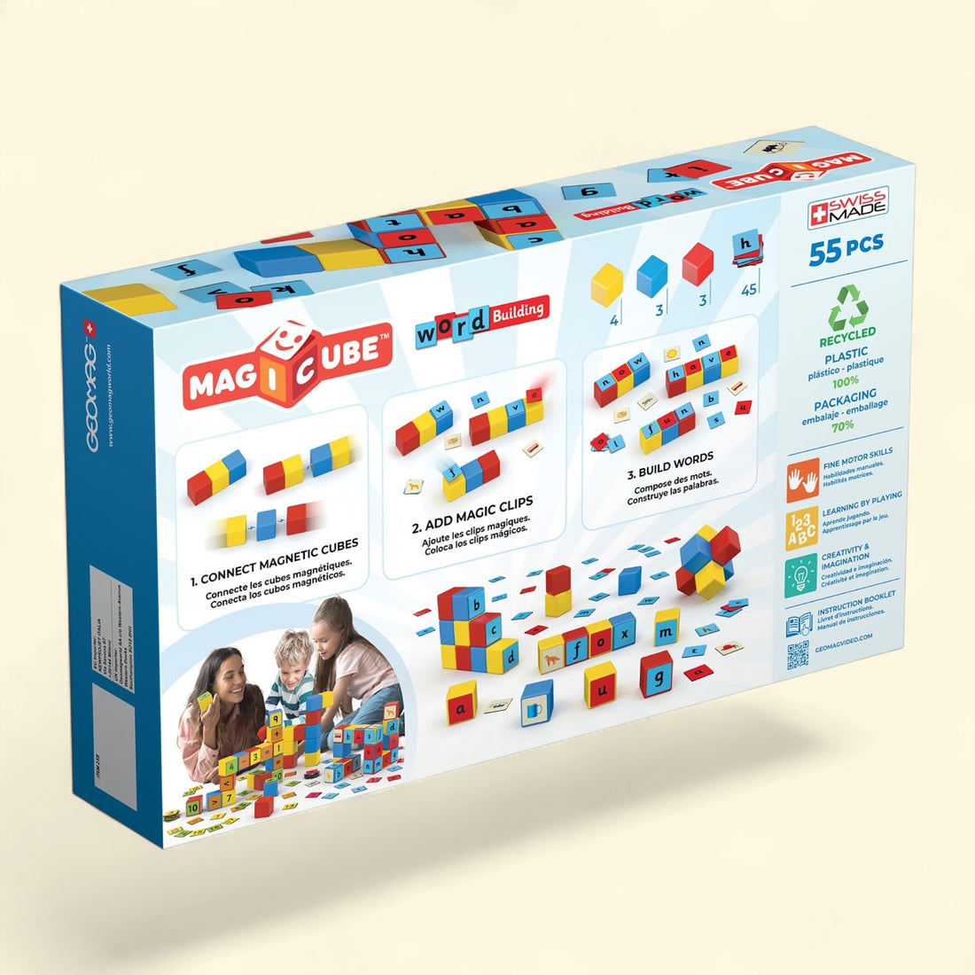 Geomag Magicube Word Building Set, 55 Pieces — authentic US product shipped worldwide by Toy Terminal