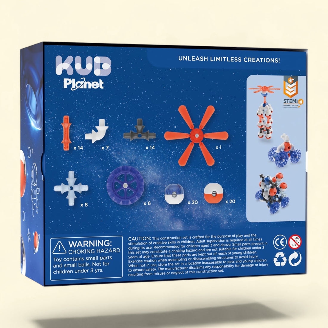 KUB Planet Magnetic Building Set, 90pc Space Color Blocks — authentic US product shipped worldwide by Toy Terminal