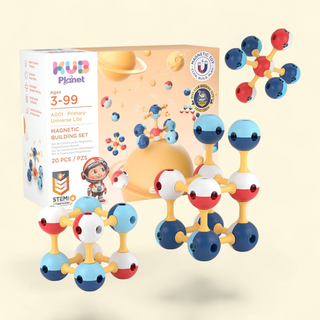 KUB Planet Magnetic Building Set, 20pc — authentic US product shipped worldwide by Toy Terminal