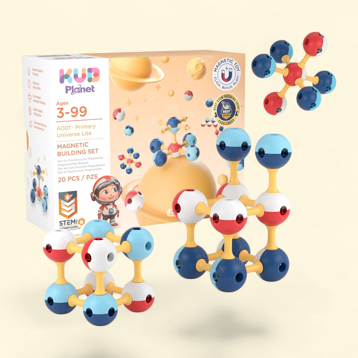 KUB Planet Magnetic Building Set, 20pc — authentic US product shipped worldwide by Toy Terminal