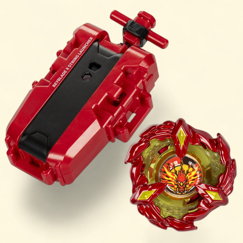 Beyblade X Soar Phoenix 9-60GF Deluxe String Launcher Set, Red Right-Spinning Battling Top