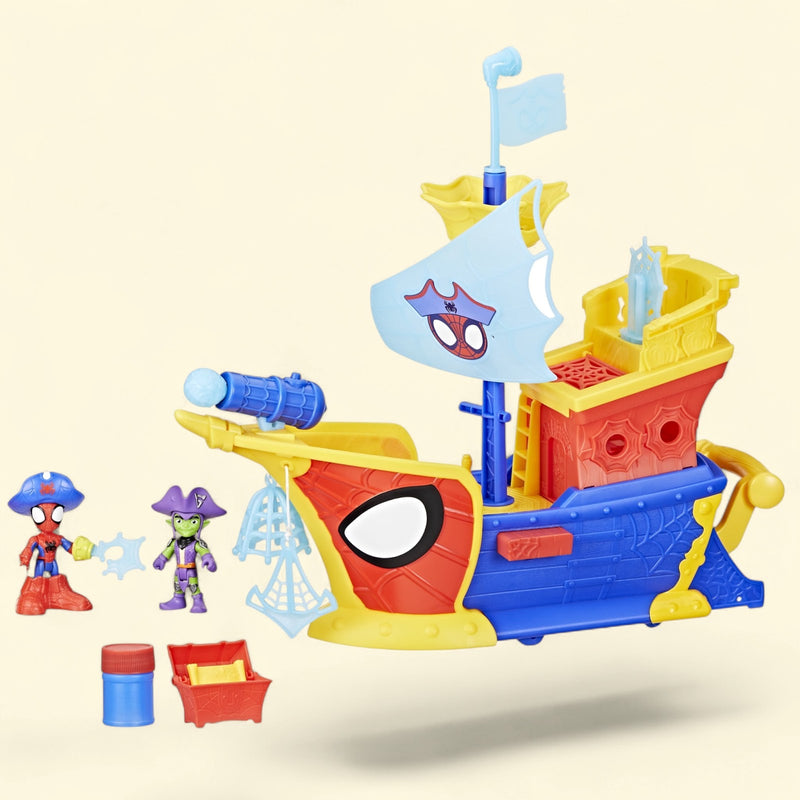 Marvel Spidey and His Amazing Friends Water-Webs Ahoy Bubble Pirate Ship Toy, Ages 3+