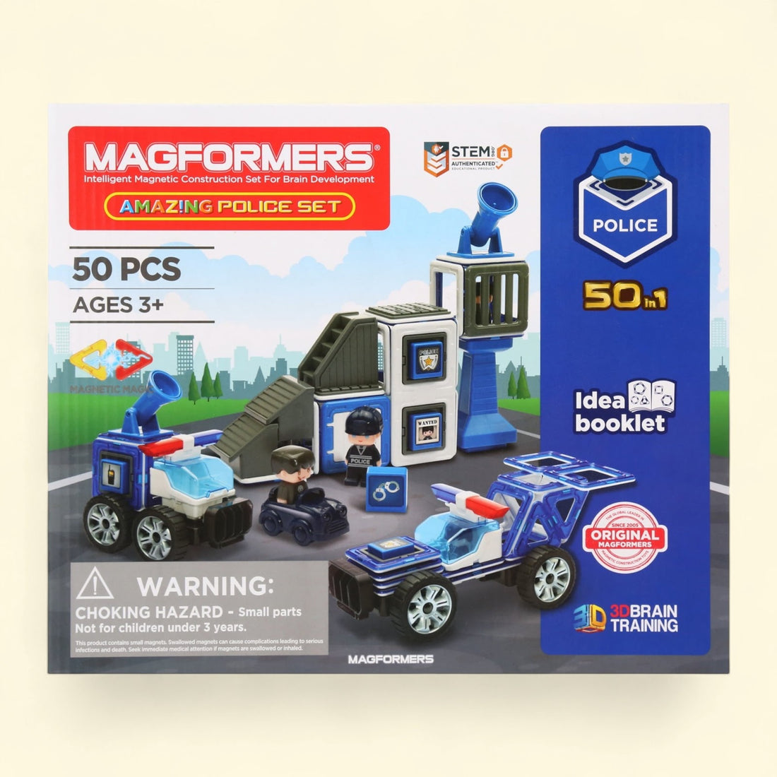 Magformers Amazing Police Magnetic Geometric Tiles STEM Toy, 50 Pie... — authentic US product shipped worldwide by Toy Terminal