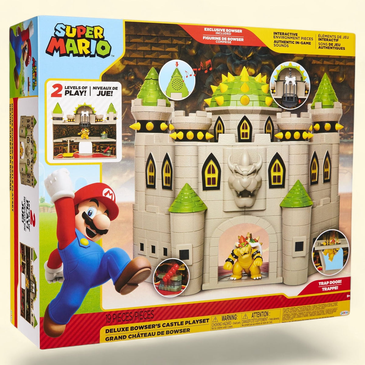 Nintendo Super Mario Deluxe Bowser's Castle Action Figure Playset,... — authentic US product shipped worldwide by Toy Terminal