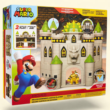 Nintendo Super Mario Deluxe Bowser's Castle Action Figure Playset,... — authentic US product shipped worldwide by Toy Terminal