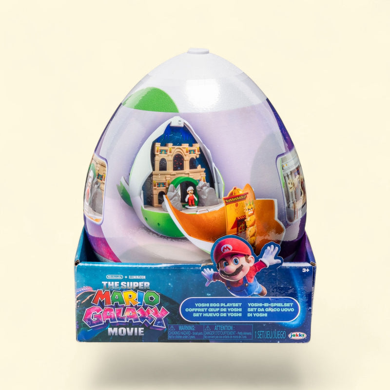 Super Mario Galaxy Movie Yoshi Egg Playset with 1.5-inch Yoshi and Exclusive Fire Mario Action Figures