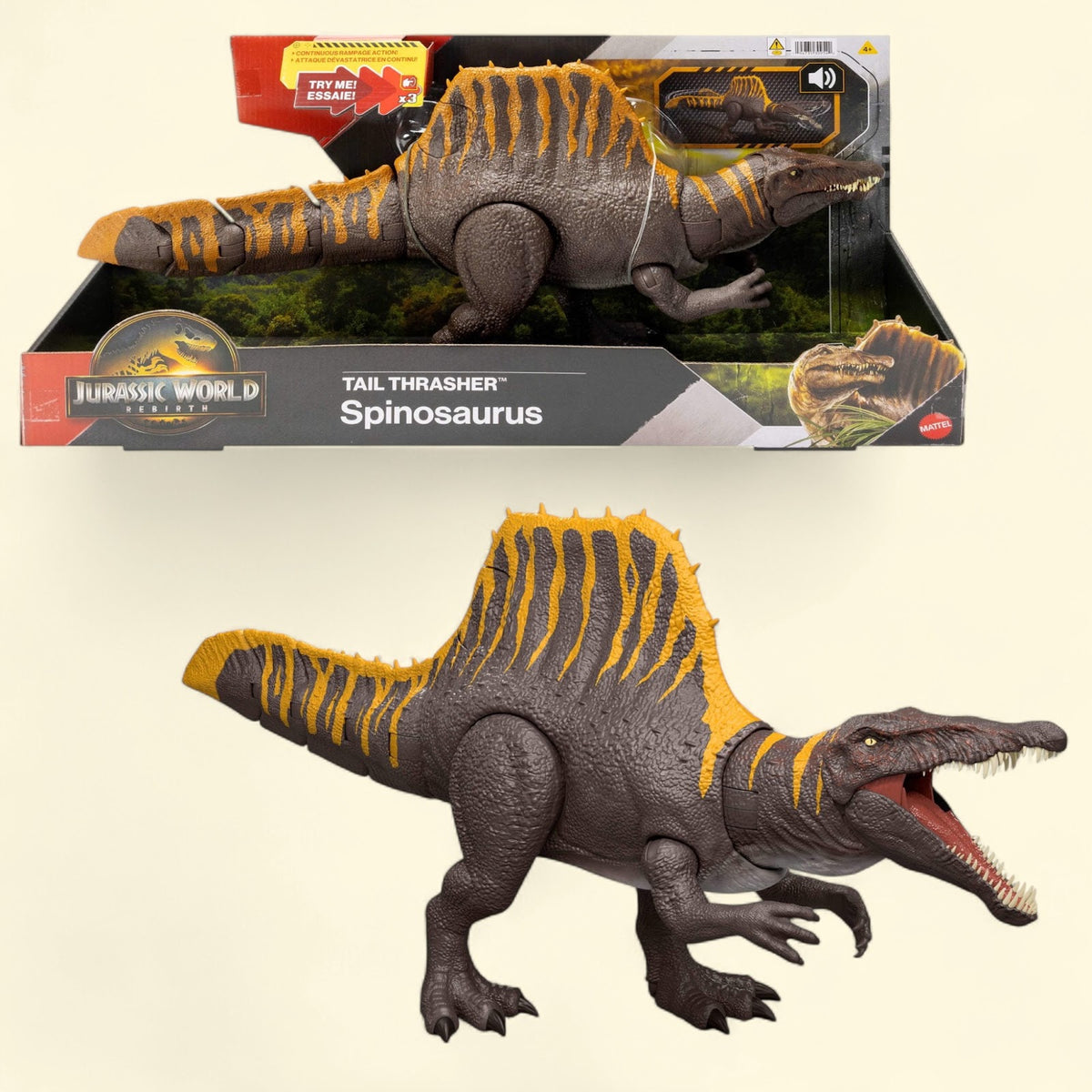 Jurassic World Rebirth Tail Thrasher Spinosaurus Action Figure — authentic US product shipped worldwide by Toy Terminal