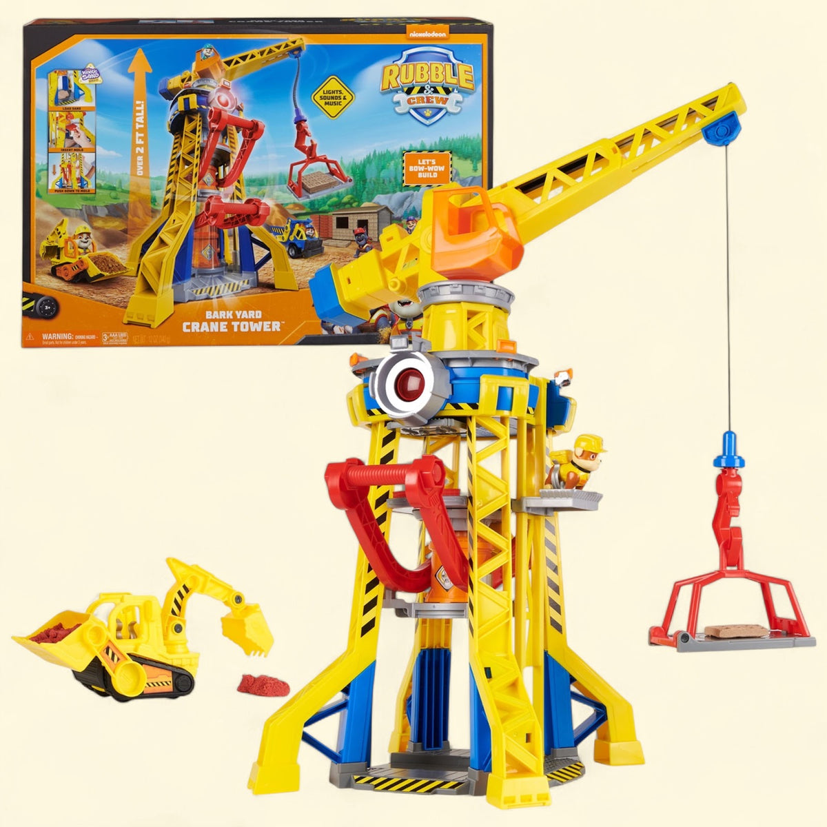 PAW Patrol Rubble & Crew Bark Yard Crane Tower Playset with Action... — authentic US product shipped worldwide by Toy Terminal