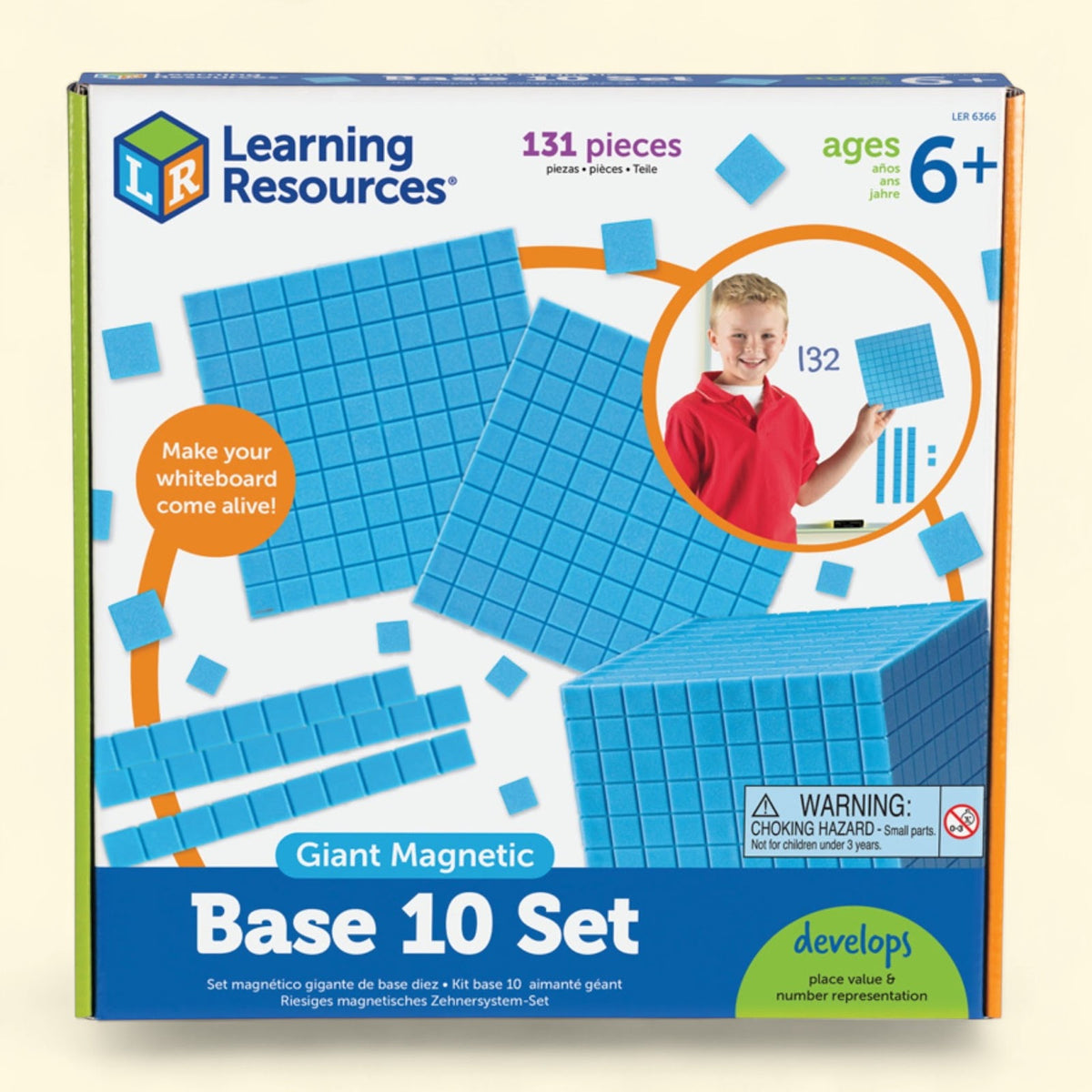 Learning Resources Giant Magnetic Base Ten Set, 1 Set — authentic US product shipped worldwide by Toy Terminal