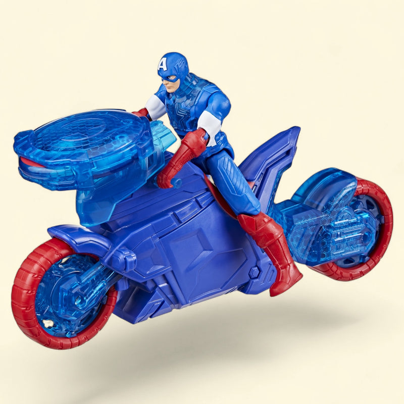 Marvel Avengers Epic World of Action Captain America Shield-Shot Cycle Vehicle Playset, Ages 4+