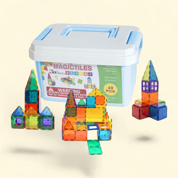 Zunammy Magnetic Tiles Set, 49 Pieces, Light Green Storage Case — authentic US product shipped worldwide by Toy Terminal