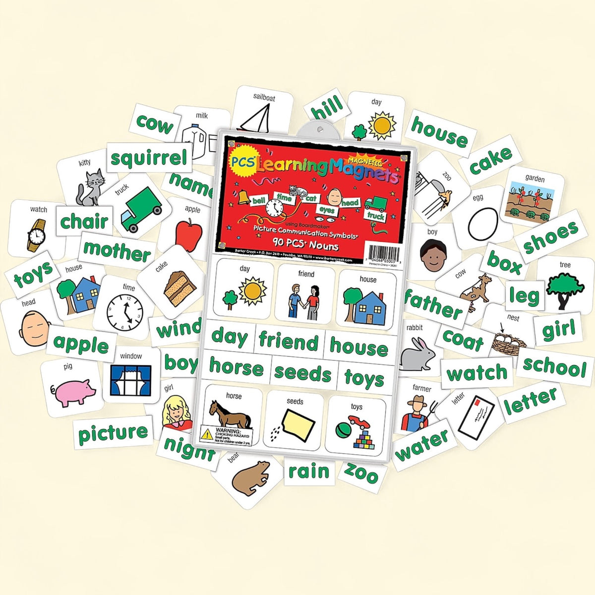 Barker Creek Learning Magnets, 180 PCS Nouns — authentic US product shipped worldwide by Toy Terminal