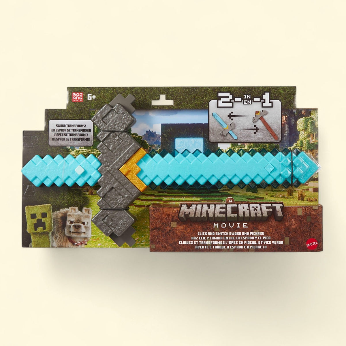 Minecraft Click and Switch Sword and Pickaxe 2-in-1 Toy — authentic US product shipped worldwide by Toy Terminal