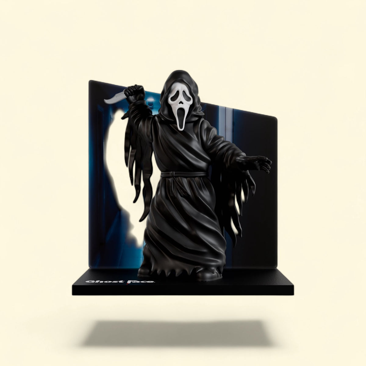 Ghost Face Vinyl Figure, 4.5 Inch with Hallway Acrylic Backdrop — authentic US product shipped worldwide by Toy Terminal