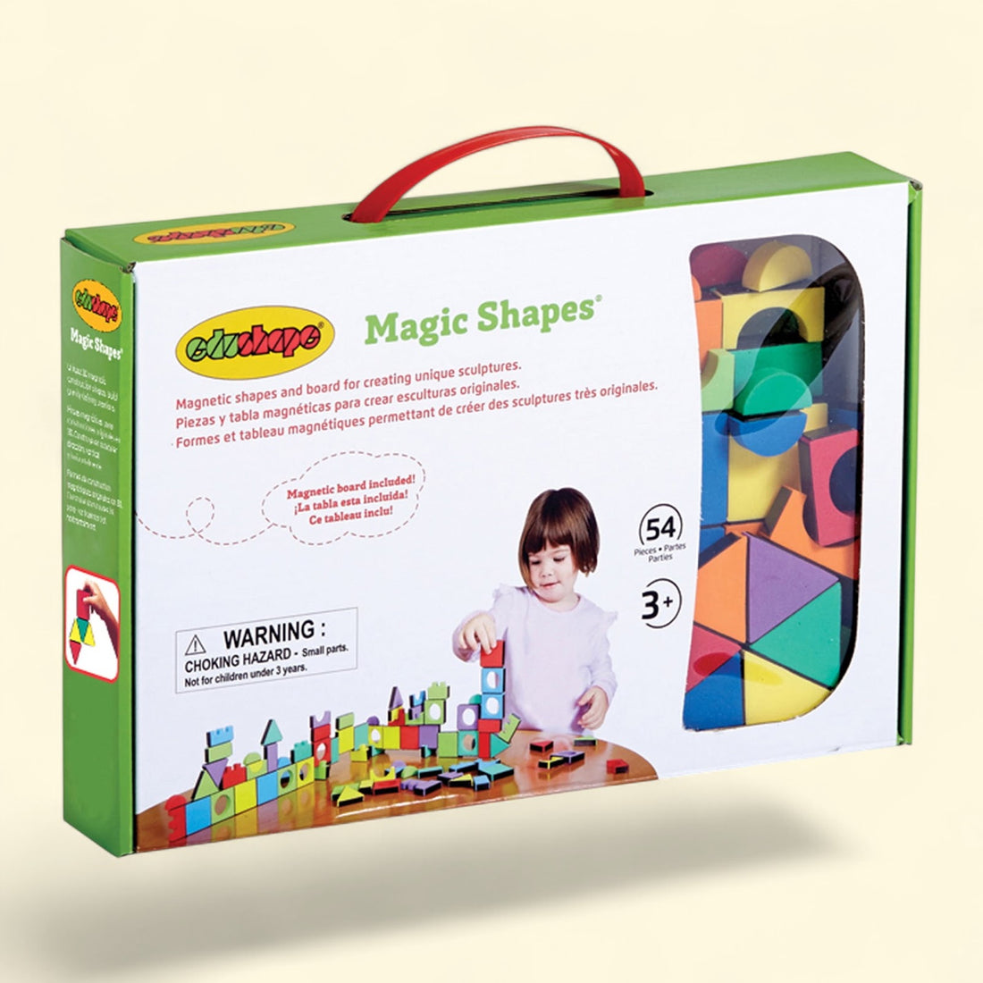 Edushape Magic Shapes with Board, 54 Pieces — authentic US product shipped worldwide by Toy Terminal
