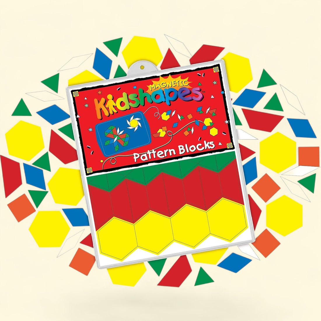 Barker Creek Learning Magnets, Pattern Blocks, 108 Pieces — authentic US product shipped worldwide by Toy Terminal