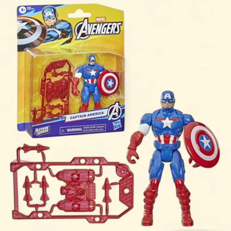Marvel Avengers ActionVerse Captain America Action Figure & Accessories, 4.5-Inch