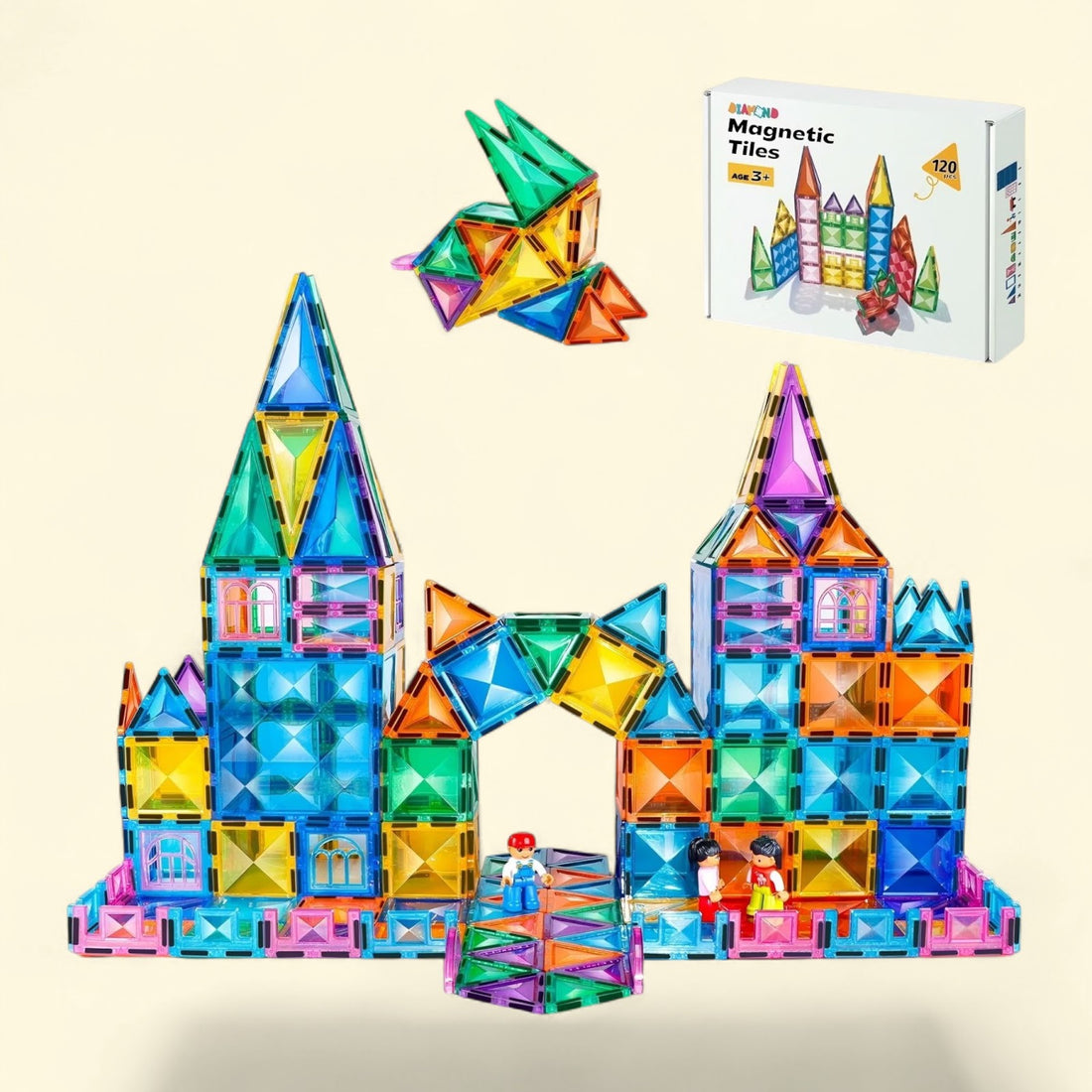 Fenbeli Magnetic Tiles, 120 Pieces, Multicolor — authentic US product shipped worldwide by Toy Terminal